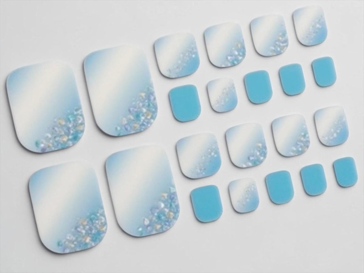 Blue Diamond Dust - Sparkle Toe Nail Polish Strips: Non-Toxic Nail Wraps