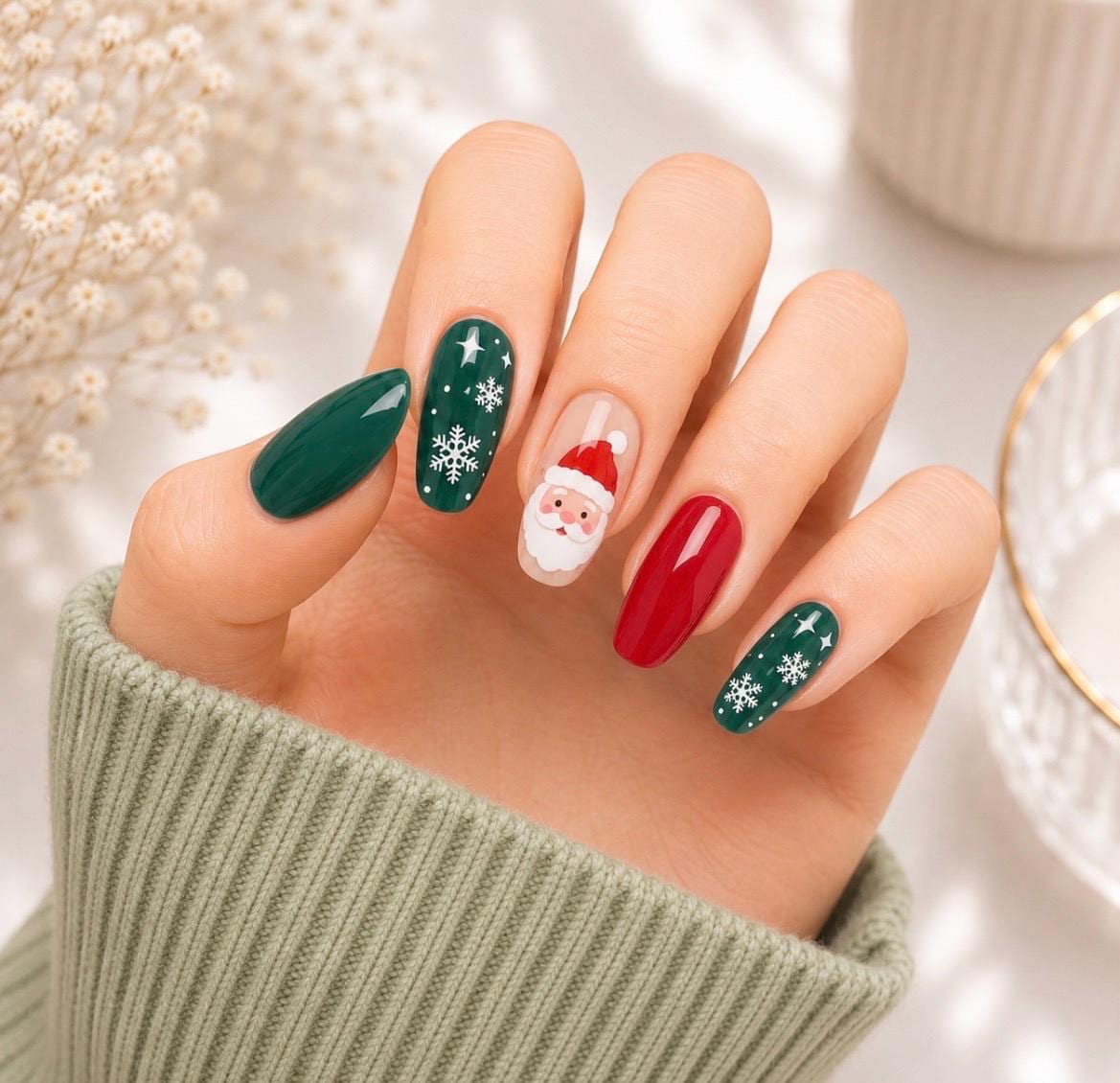 Santa’s Snow Day- Semi Cured Gel Nail Polish Strips: UV Light Required - Sold separately
