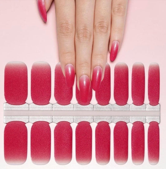 Berry Blush Fade Nail Polish Wraps: Transparent Non-Toxic easy to apply Nail Stickers