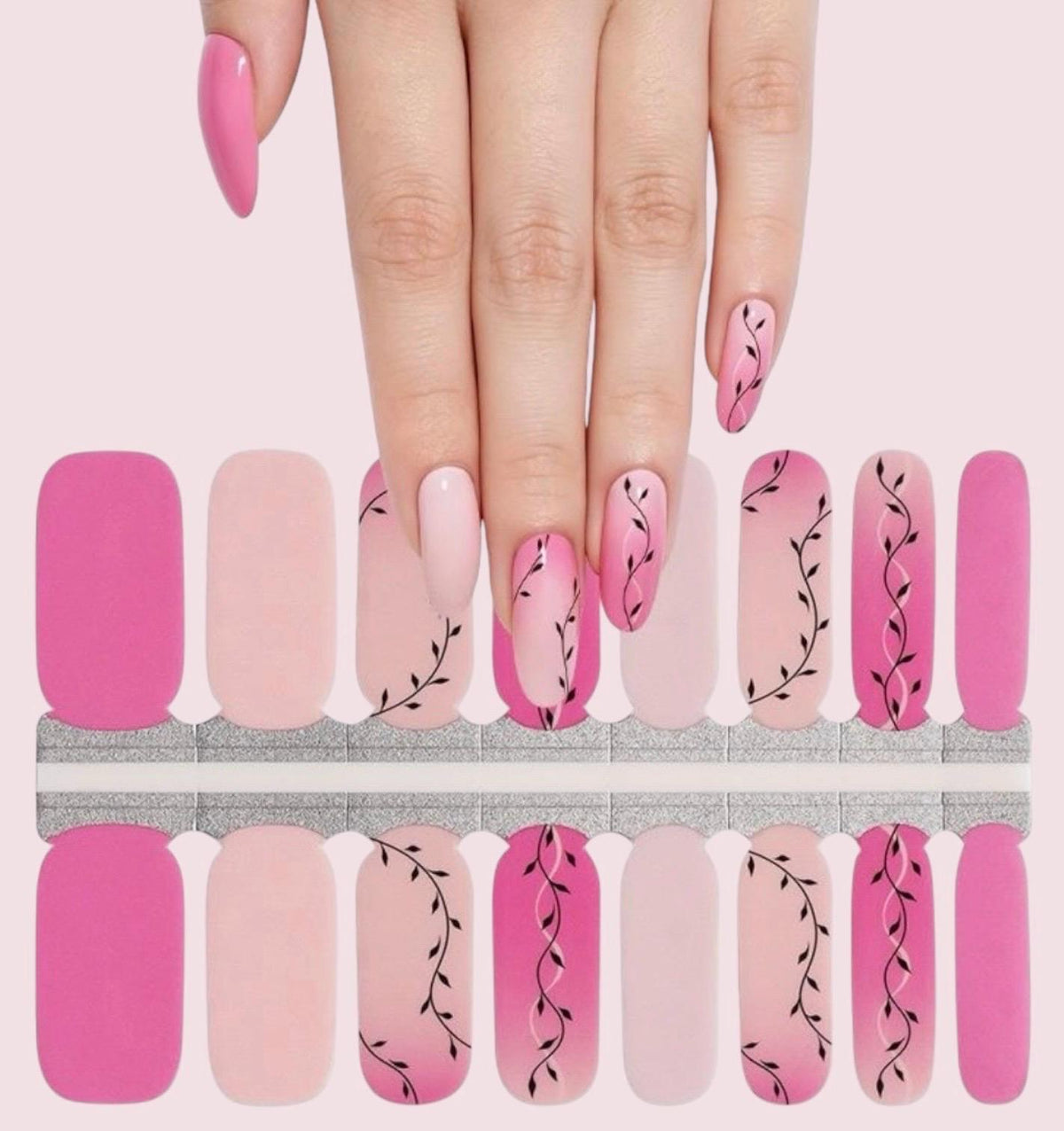 Blushing Vines - Nail Polish Strips: Non-Toxic Nail Wraps