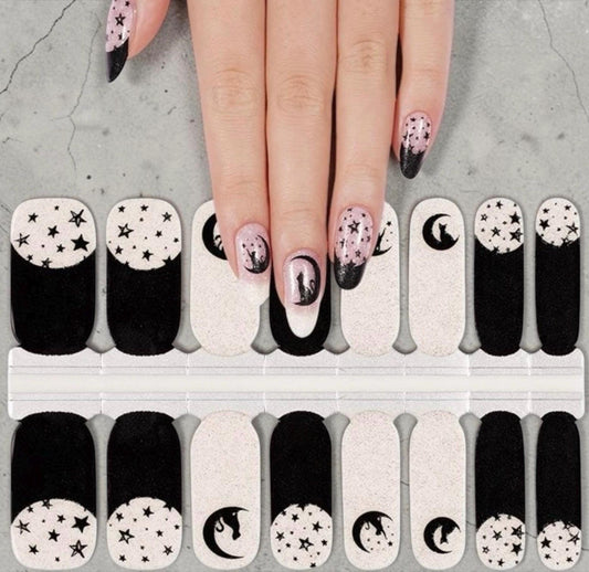 Moonlit Magic Nail Wraps: Translucent Non-Toxic Nail Polish Stickers