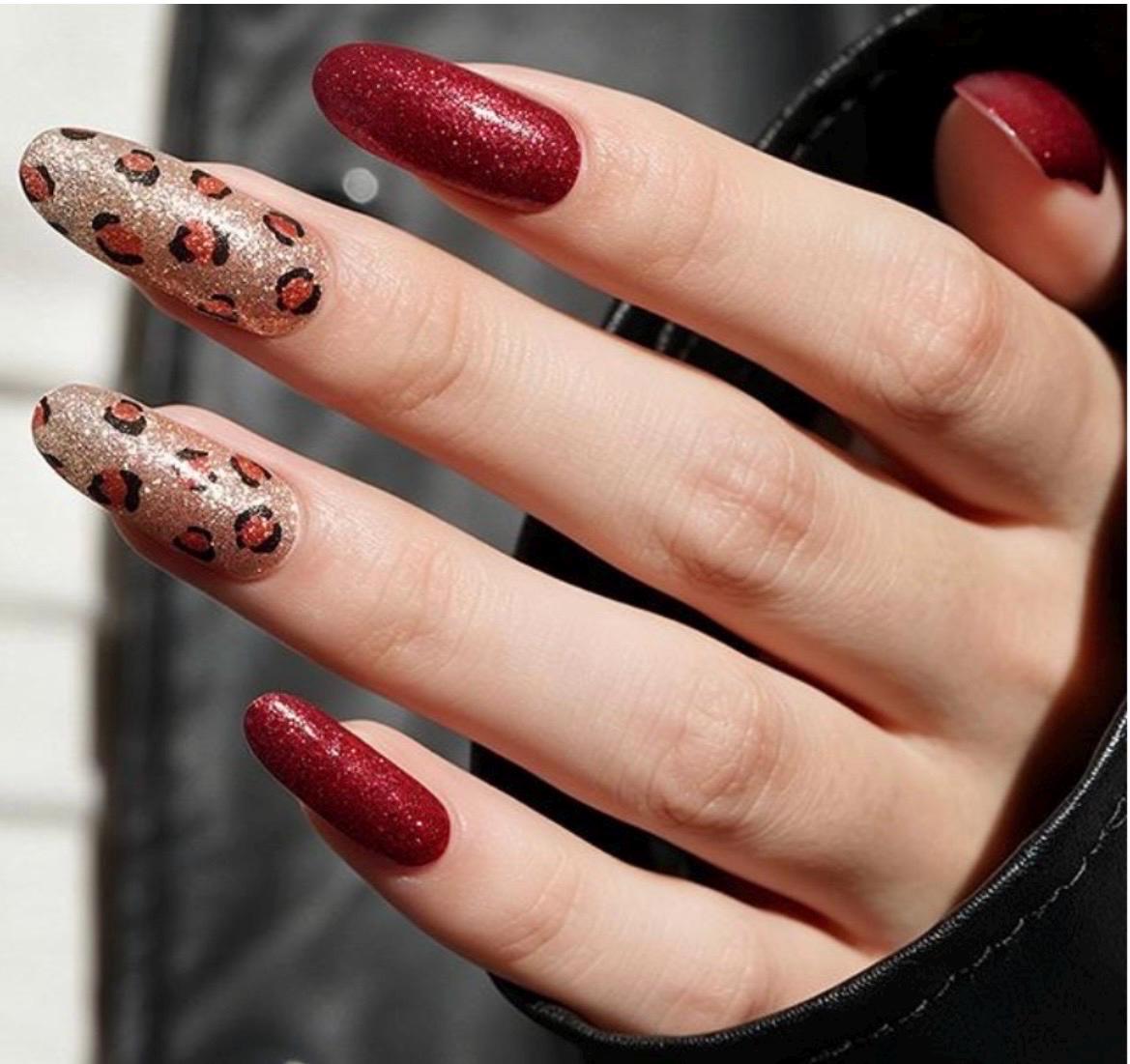 Ruby Roar Glitter Nail Polish Strips, Non-Toxic, easy to apply Nail Stickers