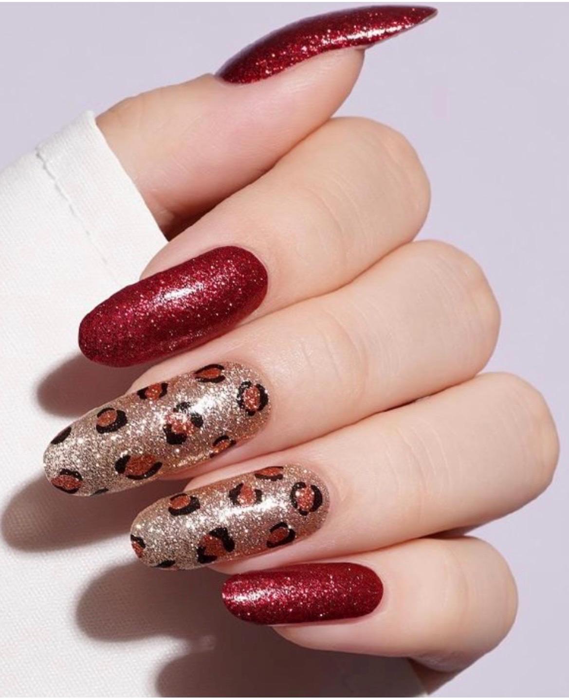 Ruby Roar Glitter Nail Polish Strips, Non-Toxic, easy to apply Nail Stickers