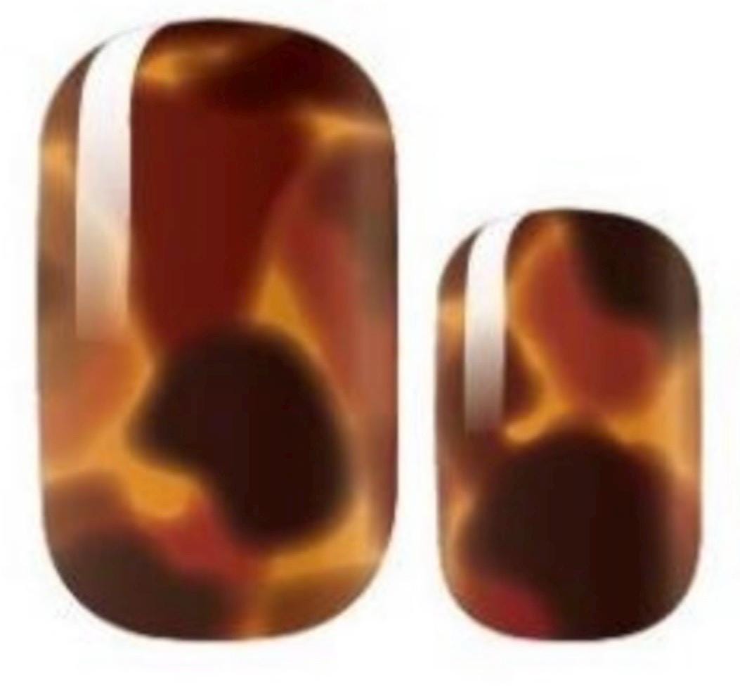 Amber Tortoise Nail Wraps, 100% Nail Polish Stickers, Non-Toxic Nail Strips.