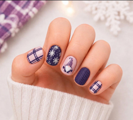 KIDS Nail Wraps- Gnome for the Holidays Glitter