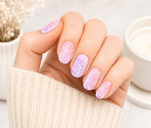 Pink Lavender Whisper - Nail Polish Strips: Non-Toxic Nail Wraps
