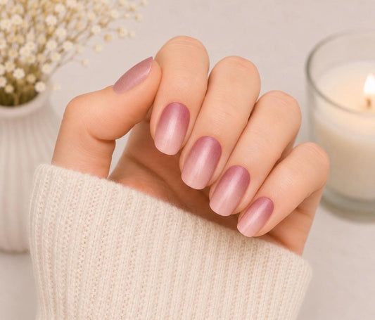 Rose Whisper Fade Nail Polish Wraps: Transparent Non-Toxic easy to apply Nail Stickers