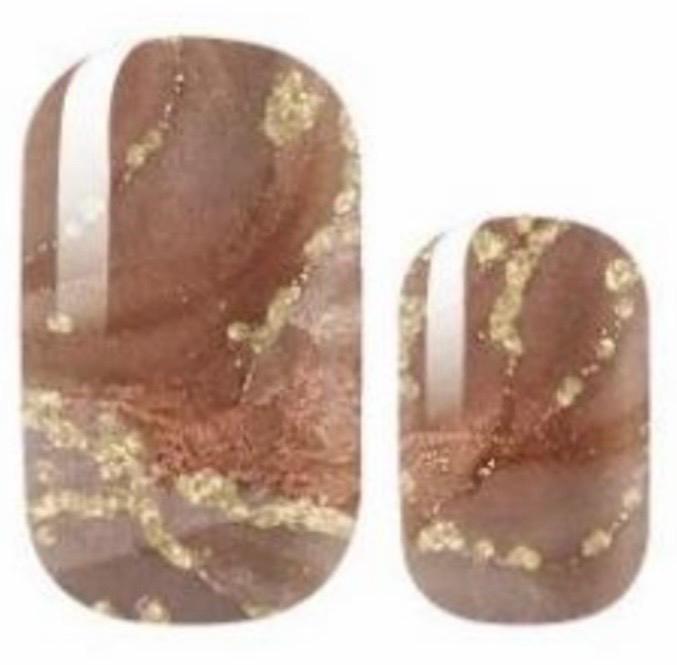 Gilded Mocha Nail Polish Wraps: Non-Toxic Easy Nail Art Stickers