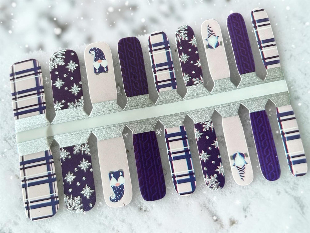 KIDS Nail Wraps- Gnome for the Holidays Glitter