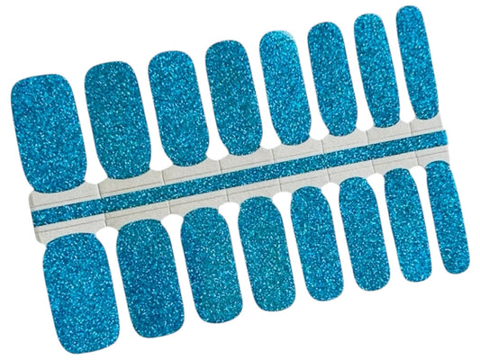 Caribbean Sparkle Glitter Nail Wraps – Non-Toxic Nail Stickers