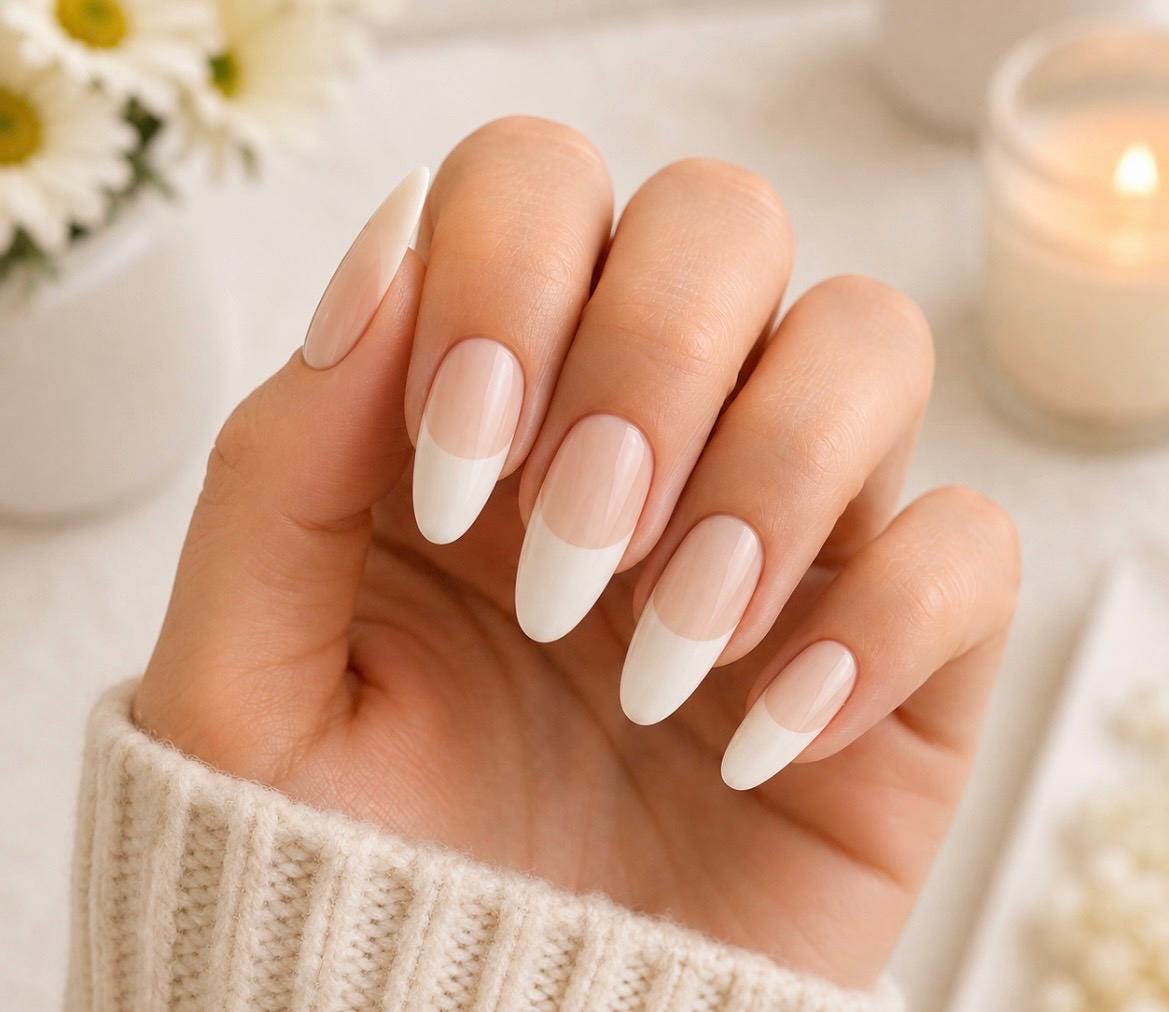 French Manicure Nail Polish Strips for Longer Nails