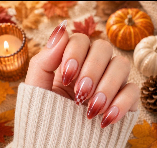 Checkered Spice Nail Wraps No UV Gel