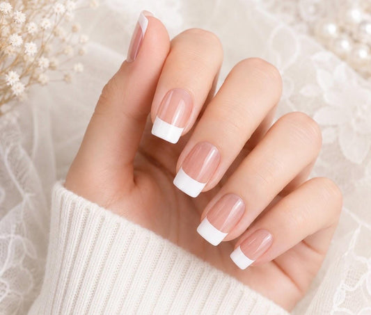 French Manicure Nail Wraps No UV Gel