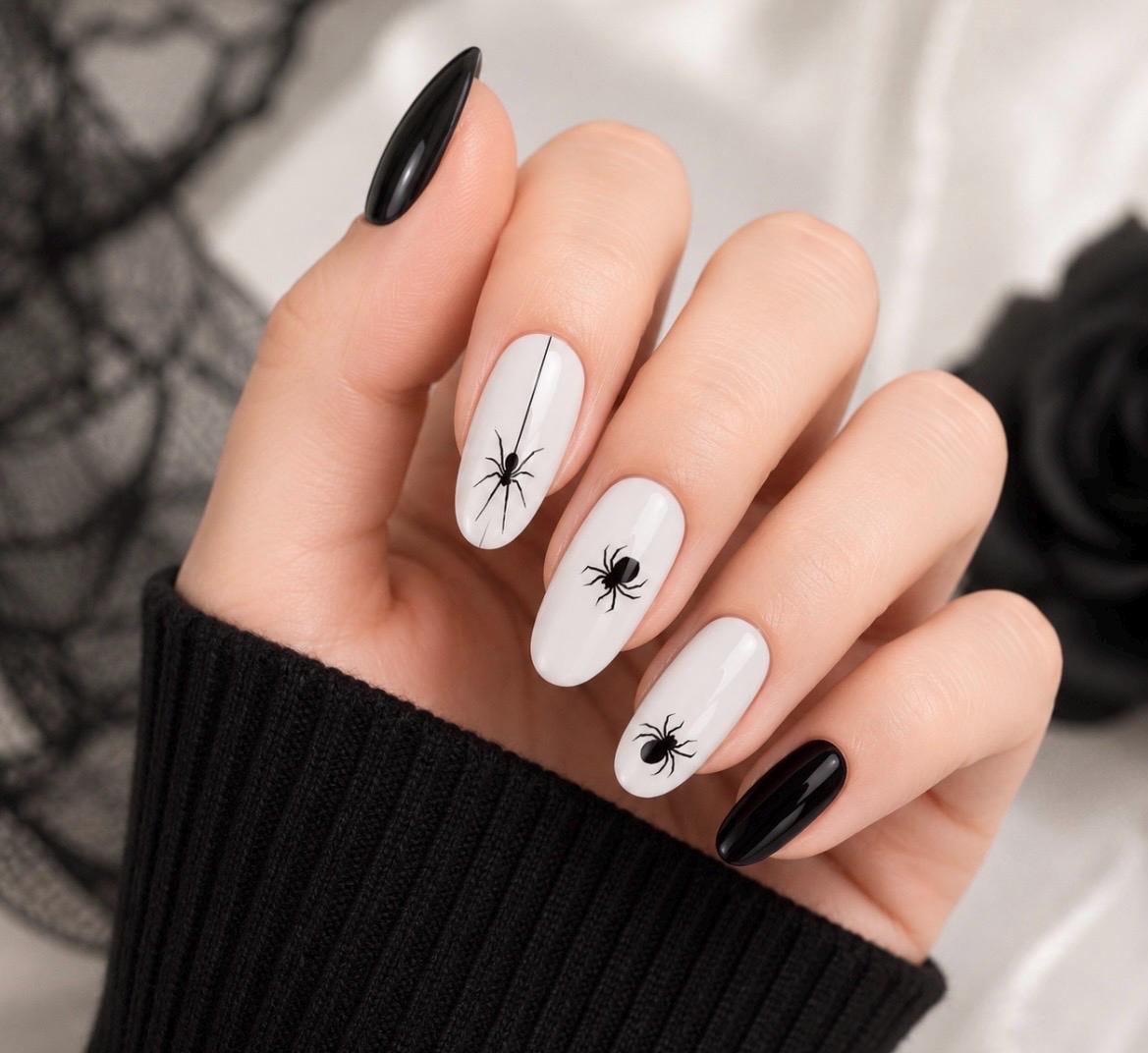 Itsy Bitsy Spider Nail Wraps:  Wider Nail Sizes, Easy to Apply, Non-Toxic Nail Art Stickers