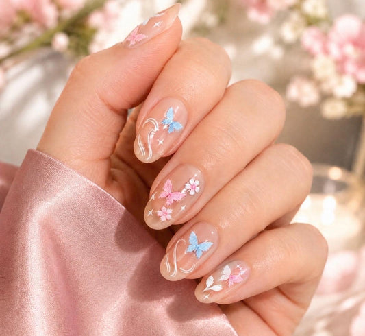 Cotton Candy Wings - 3-D Nail decals- easy to apply nail stickers