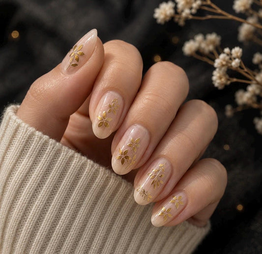 Golden Bloom - 3-D Nail decals