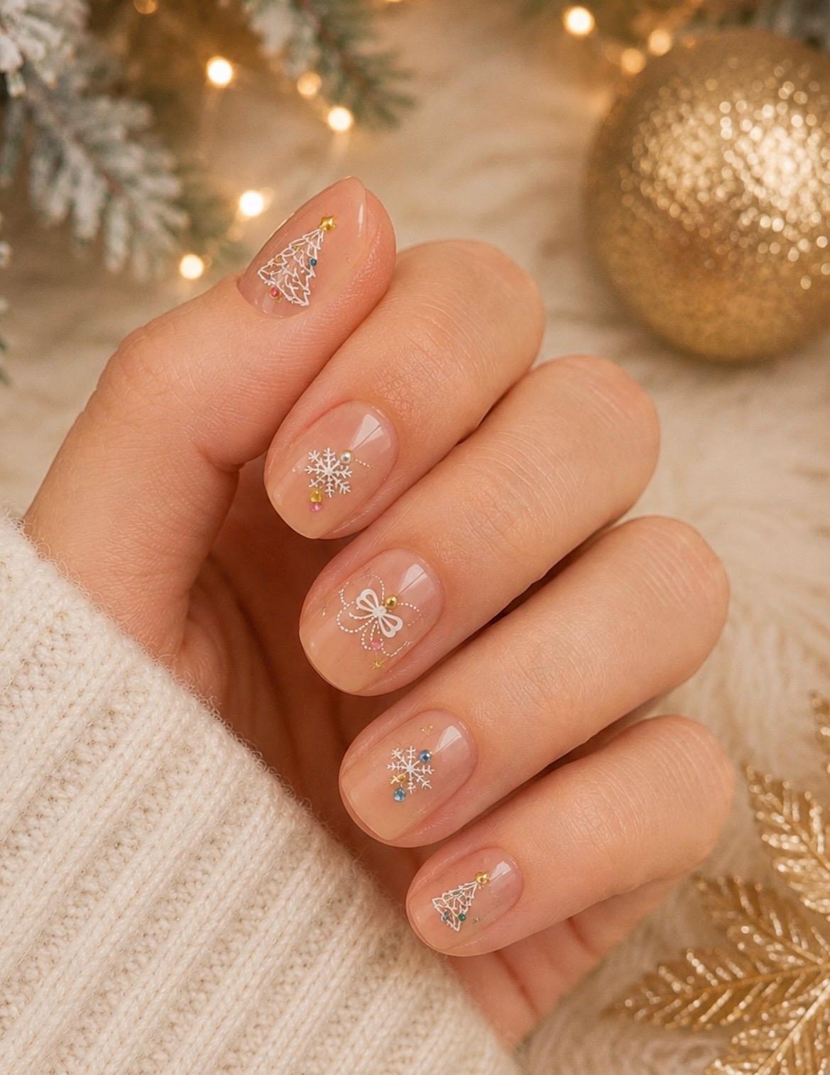 Twinkling Trees - 3-D Nail decals- easy to apply nail stickers