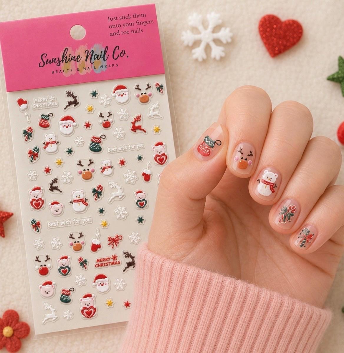3-D Nail decals- Festive Friends
