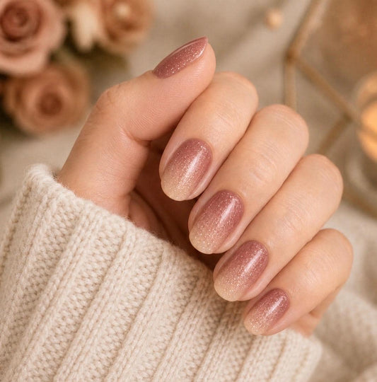 Rose' Fade Nail Polish Strips: (Not Glitter)  Wider Nail Sizes, Easy to Apply, Non-Toxic
