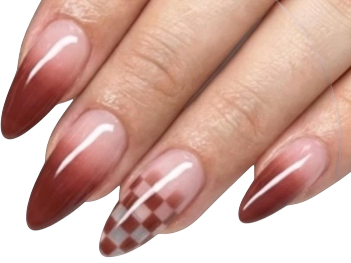 Checkered Spice Nail Wraps No UV Gel