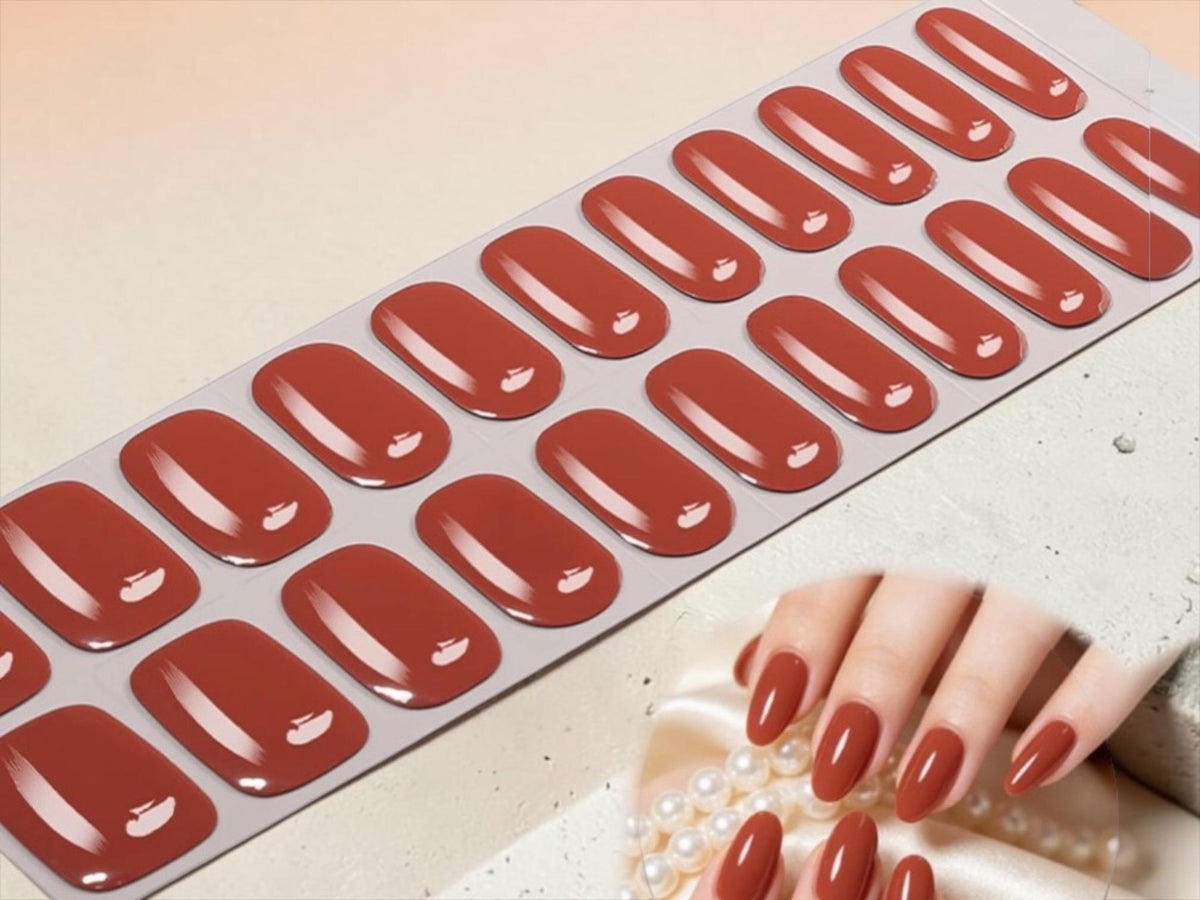 Autumn Clay- Gel Nail Polish Strips: No UV Light Needed- Non-Toxic