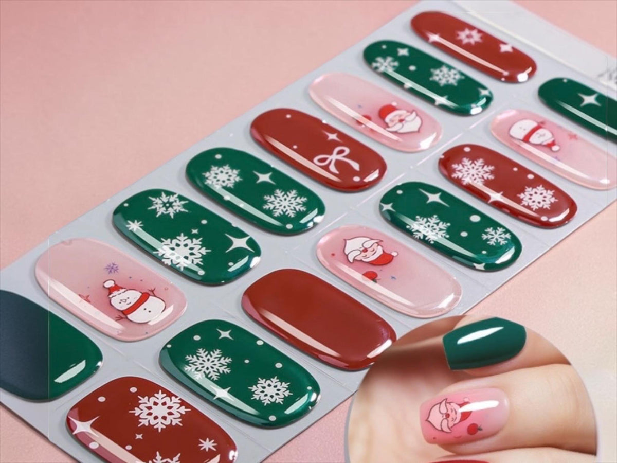 Santa’s Snow Day- Semi Cured Gel Nail Polish Strips: UV Light Required - Sold separately