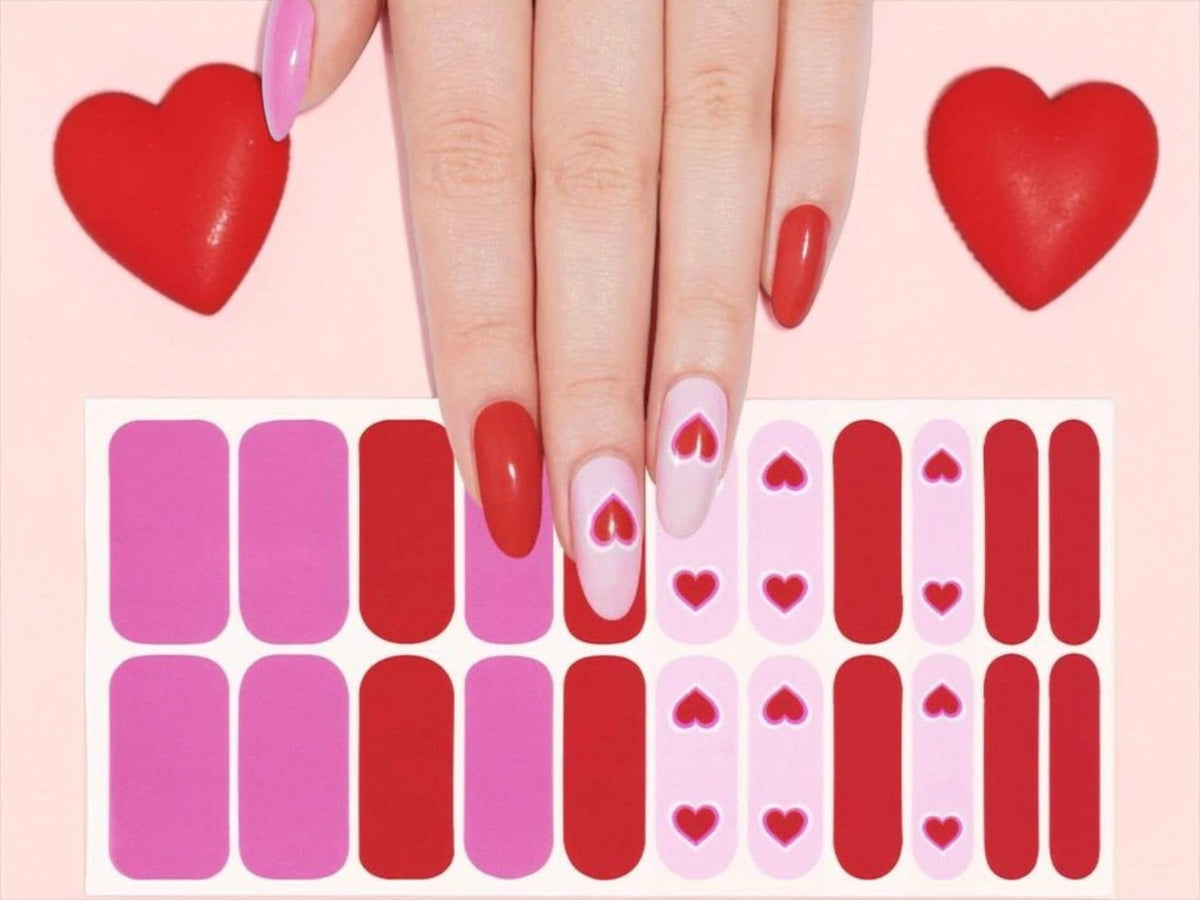 Candy Heart Crush- WIDE Nail Polish Strips - Non-Toxic