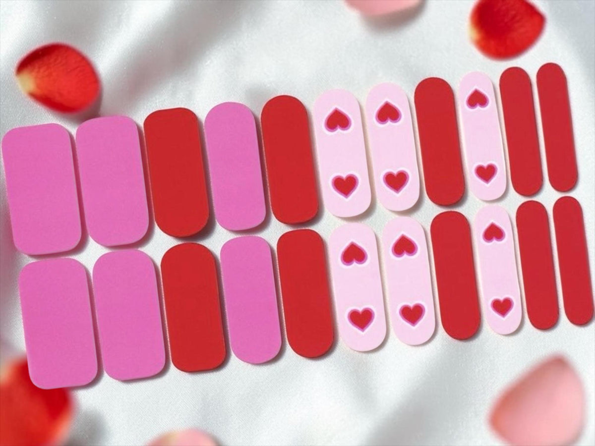 Candy Heart Crush- WIDE Nail Polish Strips - Non-Toxic