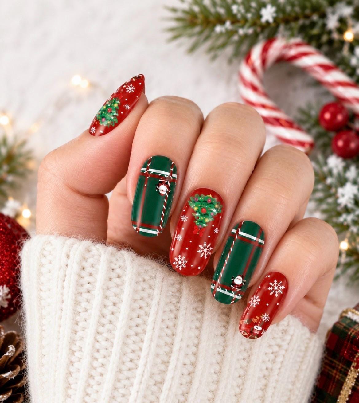 Christmas Charm-  Nail Polish Strips: Non-Toxic Nail Art