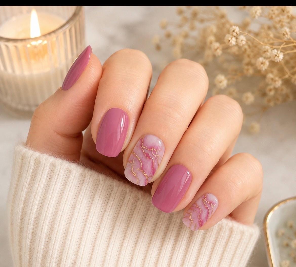 Golden Veins Nail Wraps No UV Gel