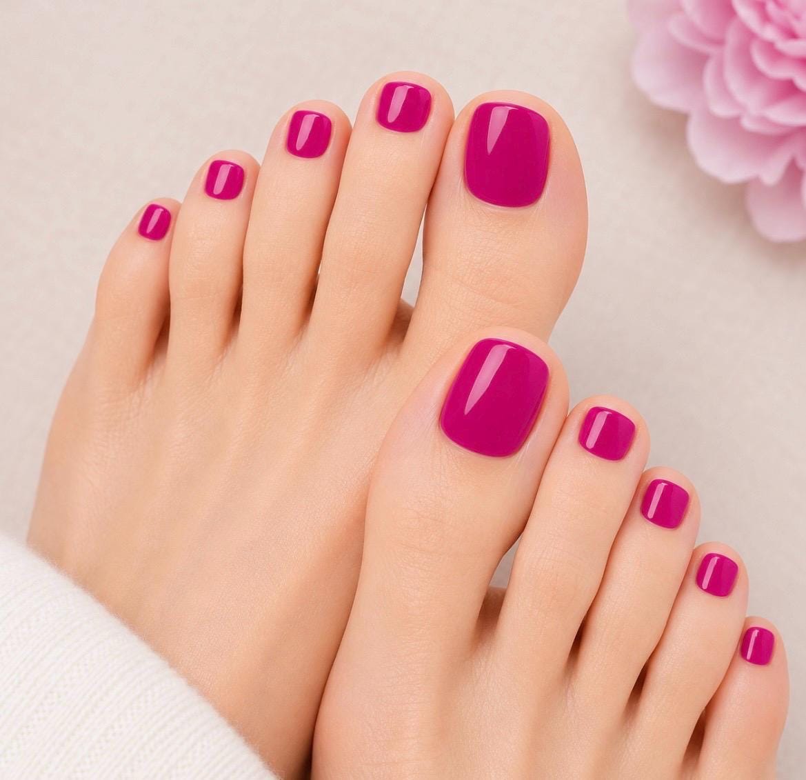 Fuchsia Fever - Toe Nail Polish Strips: Non-Toxic Nail Wraps