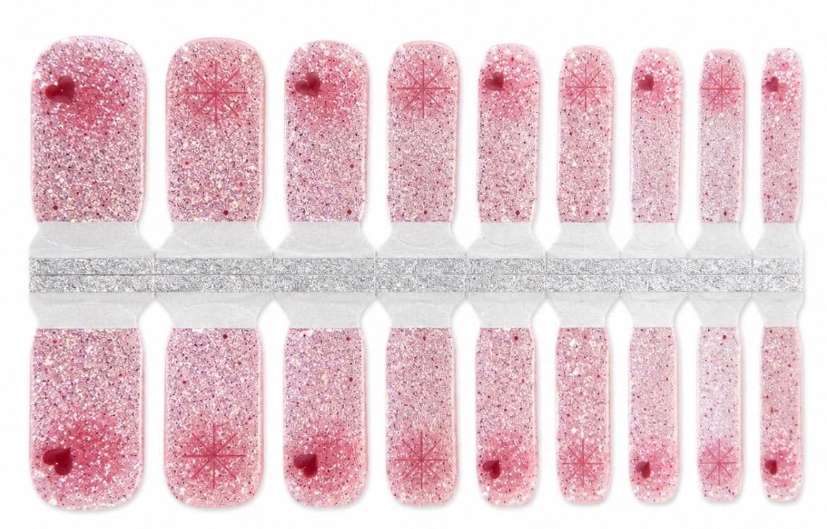 KIDS Nail Wraps- Sugar Sparkle Hearts