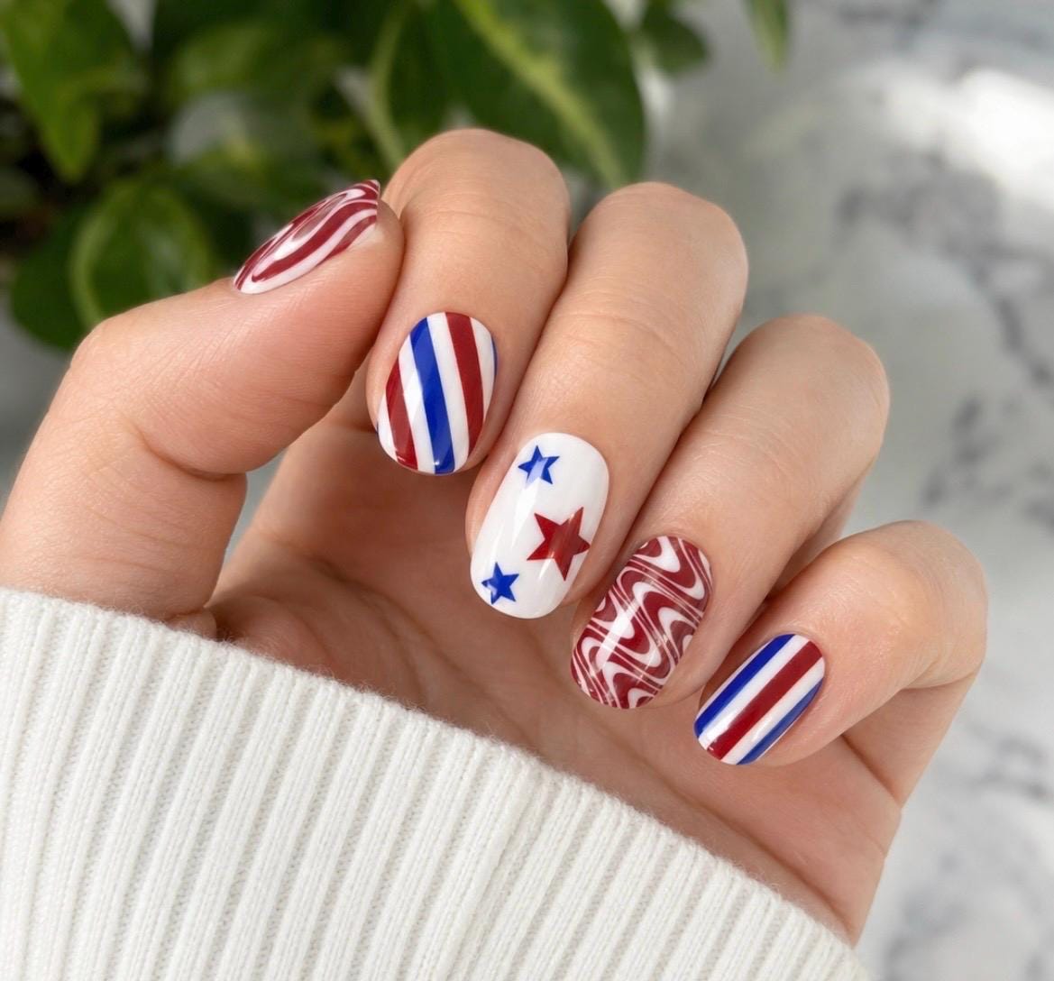 All American Vibes WIDE- Non-toxic Nail Polish Strips