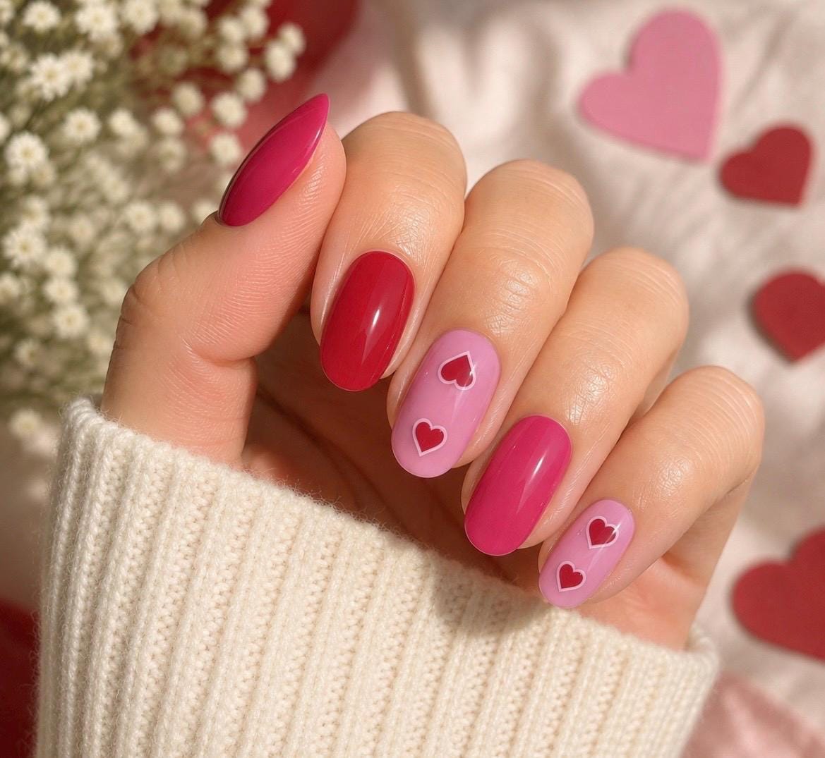 Candy Heart Crush- WIDE Nail Polish Strips - Non-Toxic