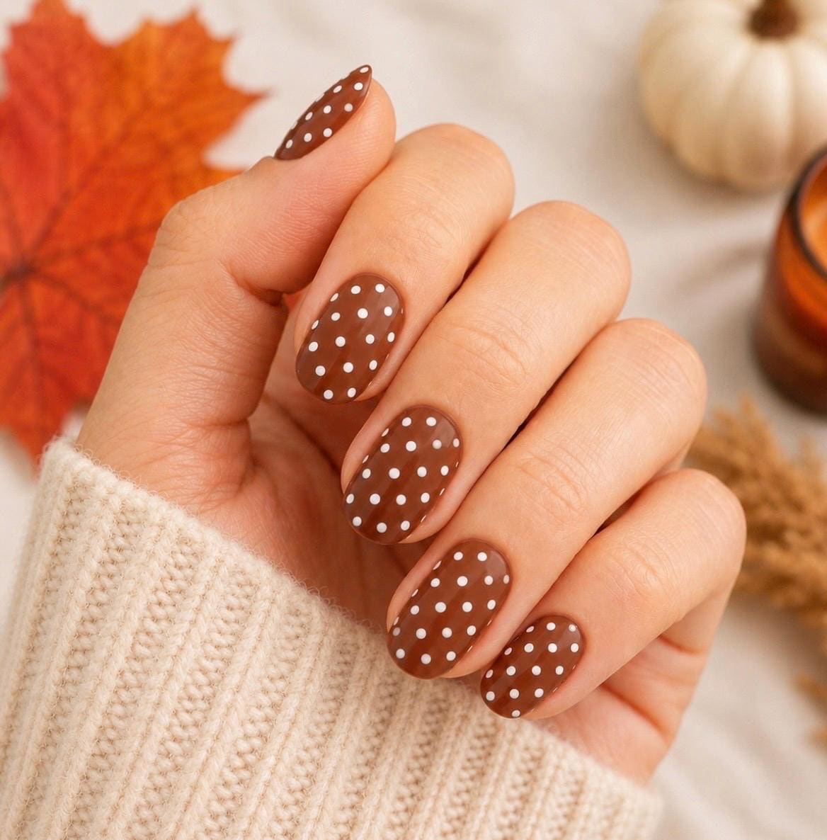 Cinnamon and Cream Nail Wraps No UV Gel