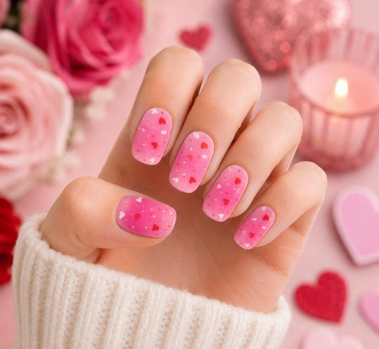 Hearts Aflutter Nail Polish Strips: Non-Toxic Nail Wraps