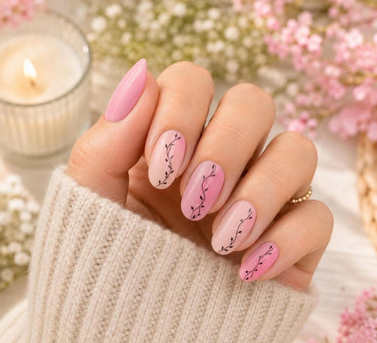 Blushing Vines - Nail Polish Strips: Non-Toxic Nail Wraps