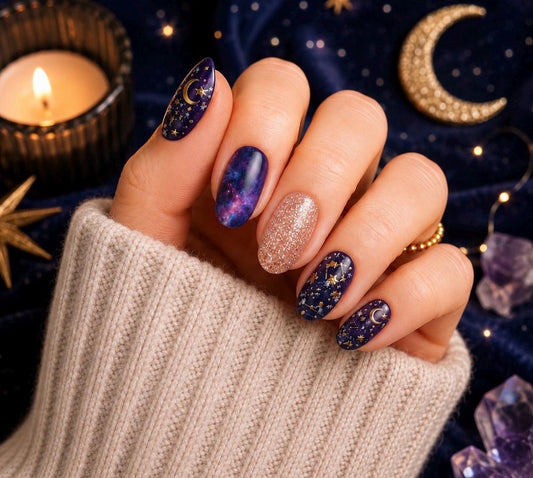 Celestial Dream Sparkle Nail Polish Strips: Non-Toxic Nail Art