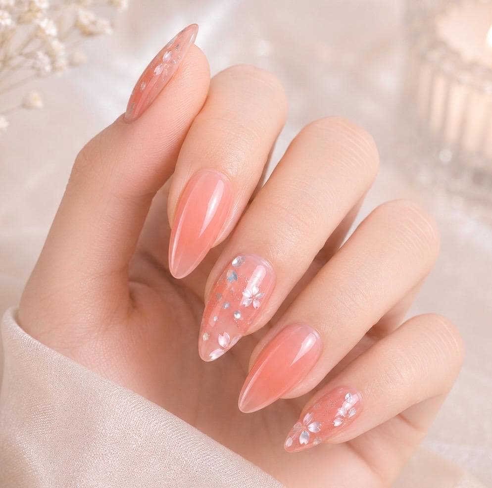Spring Blossom Sparkle Nail Wraps No UV Gel