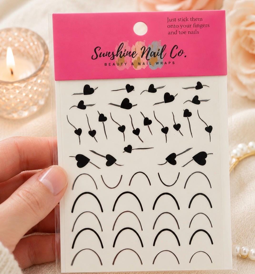 Love Lines - 3-D Nail decals- easy to apply nail stickers
