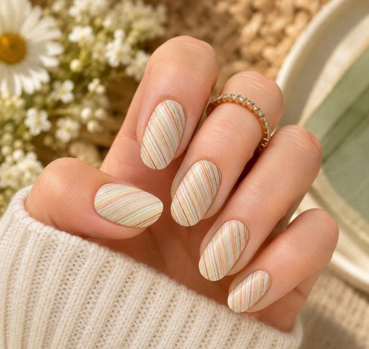 Diagonal Stripes - Nail Polish Strips, Wider Nail Sizes, Easy to Apply, Non-Toxic