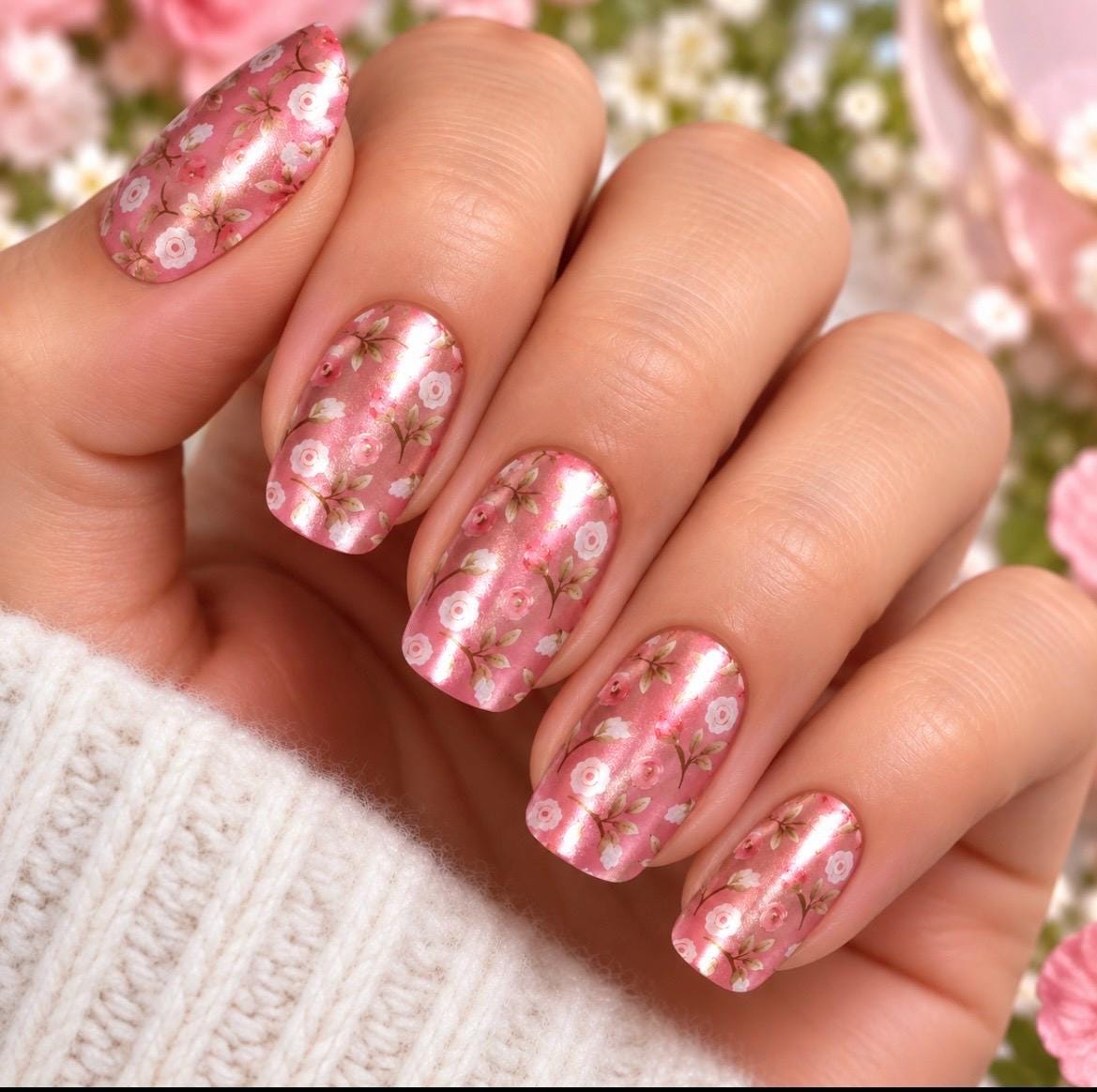 Victorian Rose Metallic/Chrome Nail Wraps