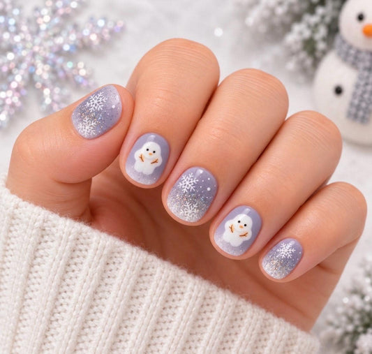 KIDS Nail Wraps- Frosty Friends Glitter