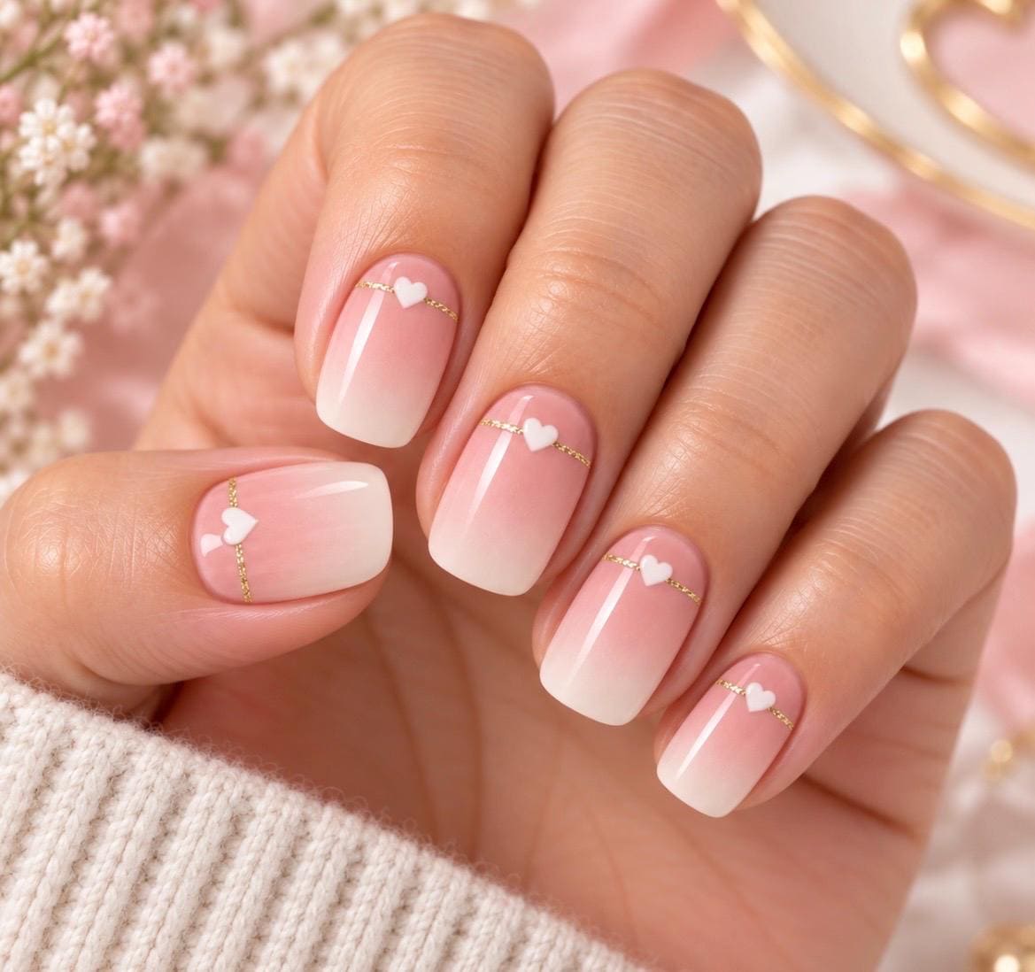 Sweetheart Fade Nail Polish Wraps, Nail Stickers