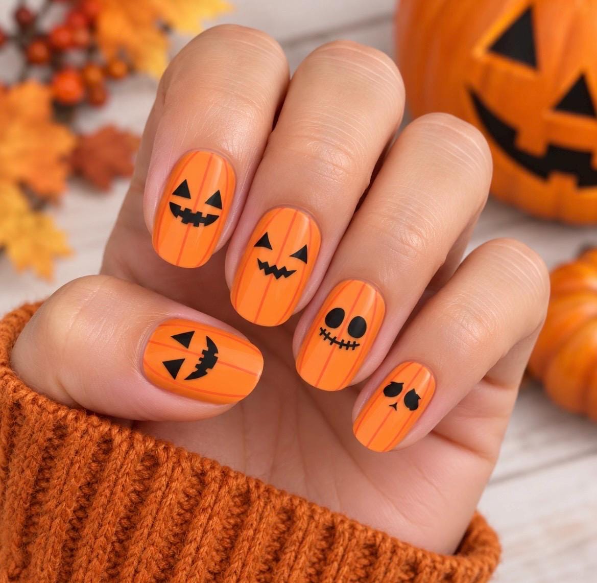 Pumpkin Patch Pals- Non-Toxic Nail Polish Strips, Nail Stickers