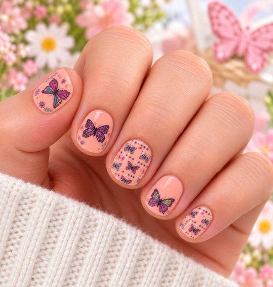 KIDS Nail Wraps- Spring Butterfly