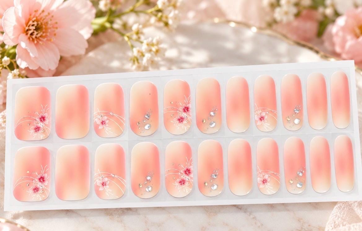 Delicate Bloom Gel Nail Polish Strips: Easy Nail Art