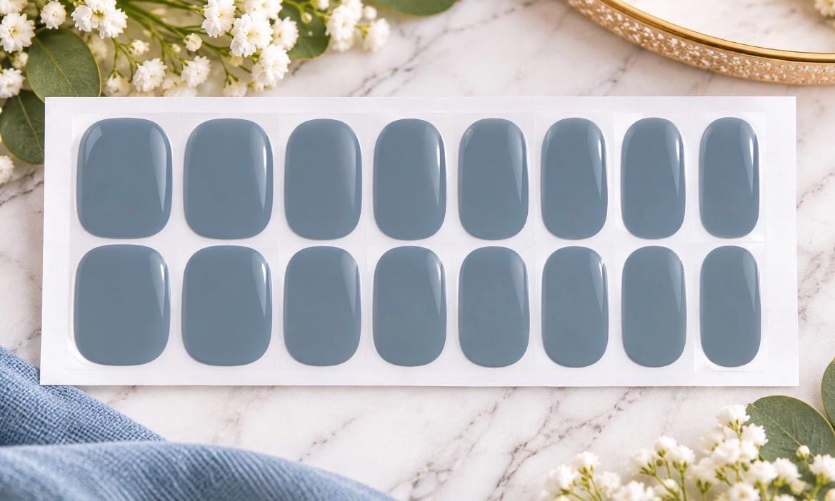 Coastal Slate - Gel Nail Polish Strips: No UV Light Needed- Non-Toxic