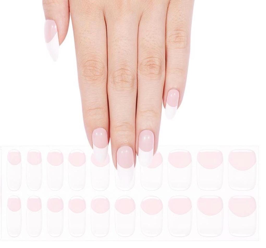 Blushing French - LONGER lasting Natural Cured Gel Nail Polish Strips: No UV Light Needed!