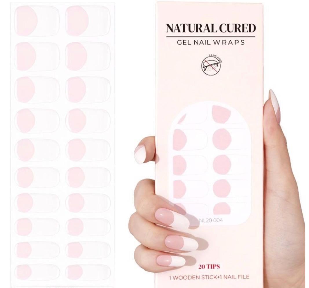 Blushing French - LONGER lasting Natural Cured Gel Nail Polish Strips: No UV Light Needed!